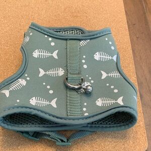 Fish Pattern Cat Harness - Green